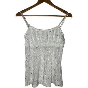 Byer California Y2K ivory camo top women’s size medium
